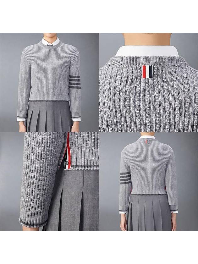 4 Bar Stripe Cable Knit Top White - THOM BROWNE - BALAAN 6