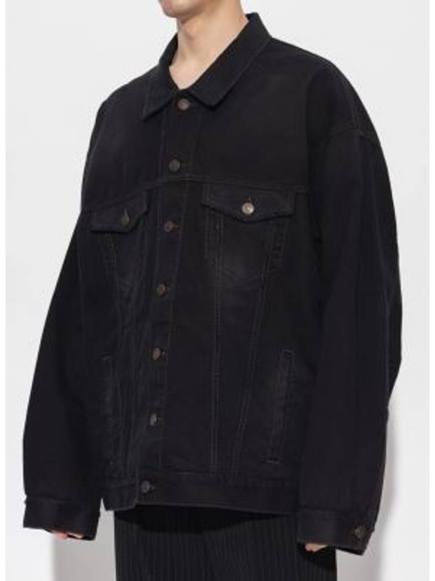 Political Campaign Logo Oversized Denim Jacket Black - BALENCIAGA - BALAAN 3