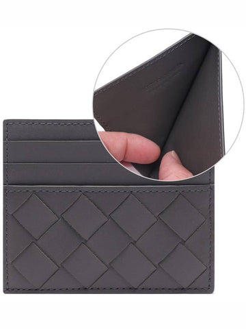 Intrecciato Leather Card Wallet Grey - BOTTEGA VENETA - BALAAN 2