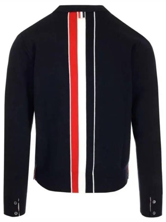 Men's Centerback Stripe Milino Stitch Wool Cardigan Navy - THOM BROWNE - BALAAN 3