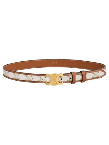 Gold Triomphe Cabas Belt White - CELINE - BALAAN.