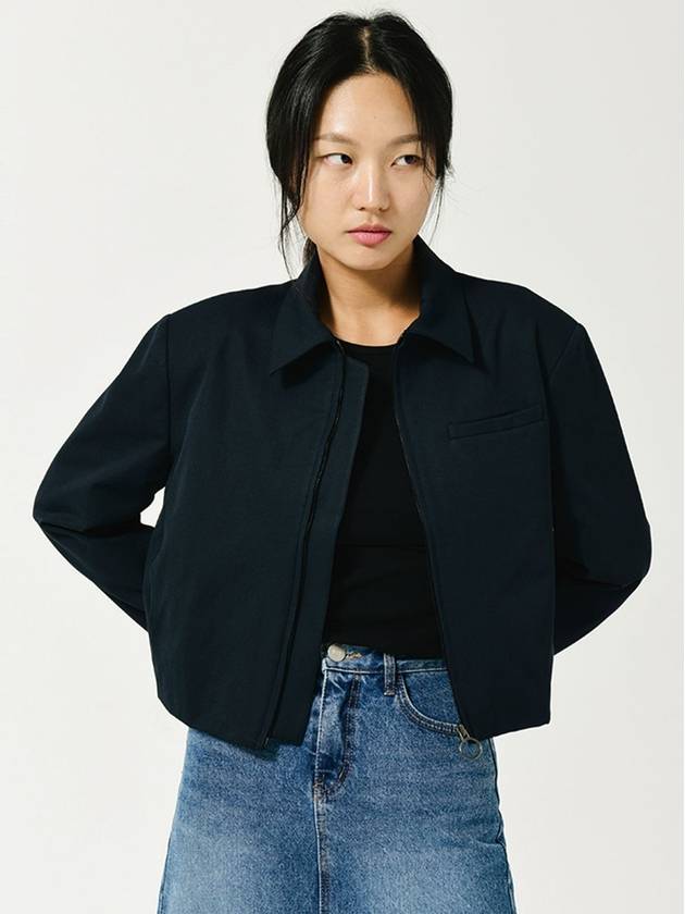 Minimal Short Zip Up Jacket Black - LE SOLEIL MATINEE - BALAAN 6