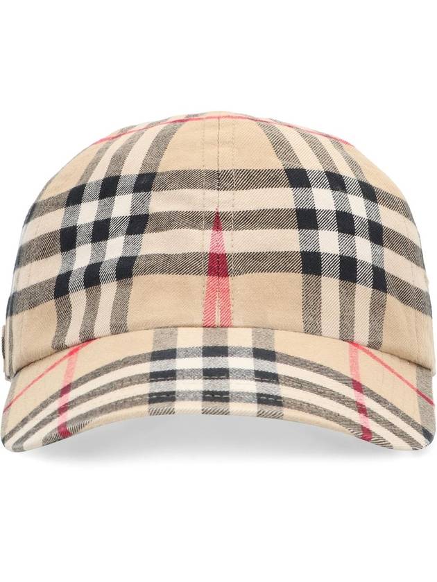 Check Cotton Ball Cap Beige - BURBERRY - BALAAN 3