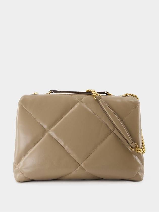 Kira Diamond Convertible Shoulder Bag - Tory Burch - Leather - Neutral - TORY BURCH - BALAAN 3