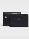 Triomphe Compact Shiny Calfskin Coin Half Wallet Black - CELINE - BALAAN 7