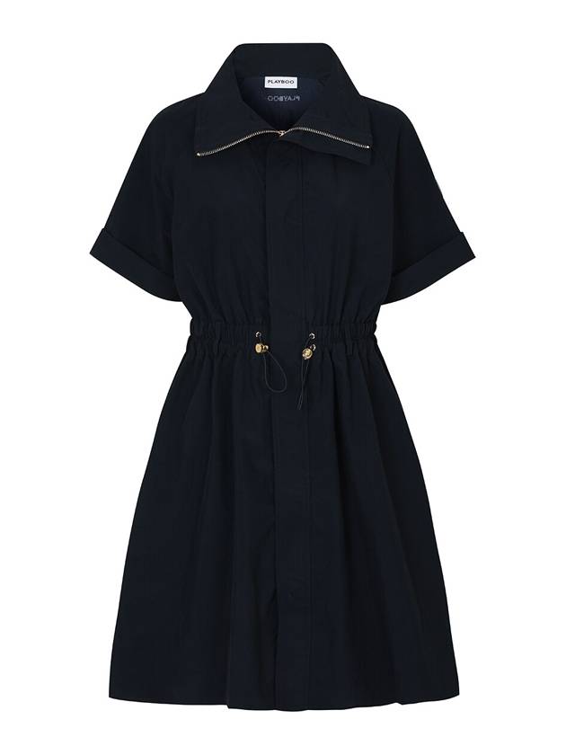 NYLON WOVEN COAT DRESSNavy - PLAYBOO - BALAAN 1