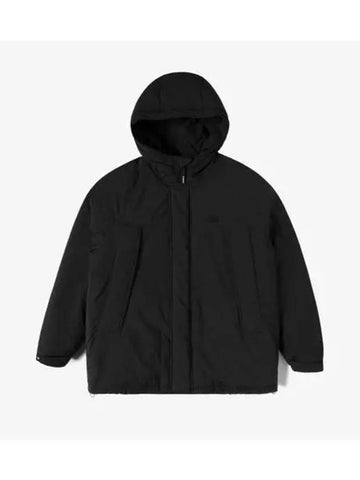 Men s Long Length Padded Hooded Jumper Black - LACOSTE - BALAAN 1