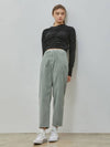 RYUL+WAI: High Waist Corduroy Crop Pants Mint - RYUL+WAI: - BALAAN 4