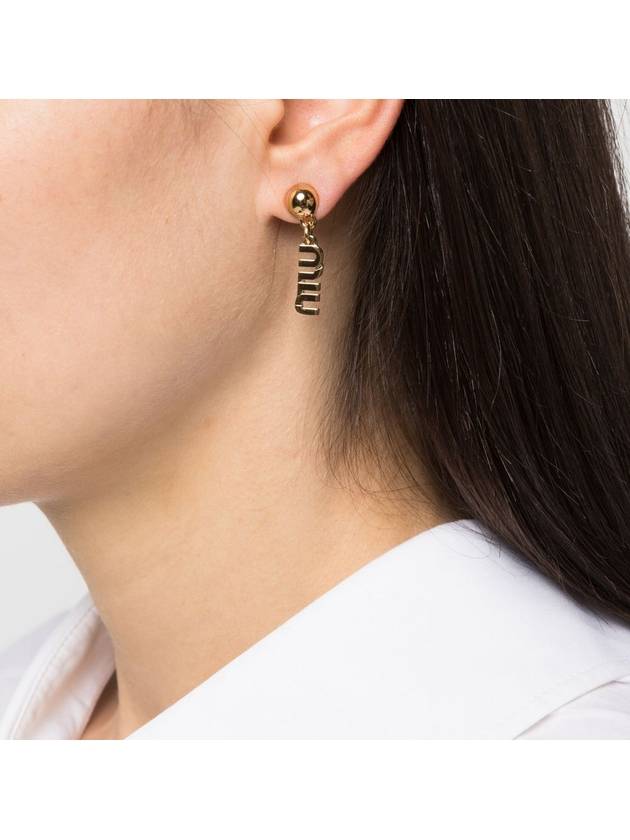 logo drop earrings - MIU MIU - BALAAN 6