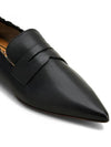 Women's Moccasin Flat Leather Loafers Black - TOD'S - BALAAN 5