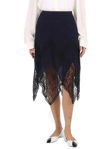 See by Chloe Ladies Blue Midi Lace Skirt, Brand Size 40 (US Size 8) - CHLOE - BALAAN 1