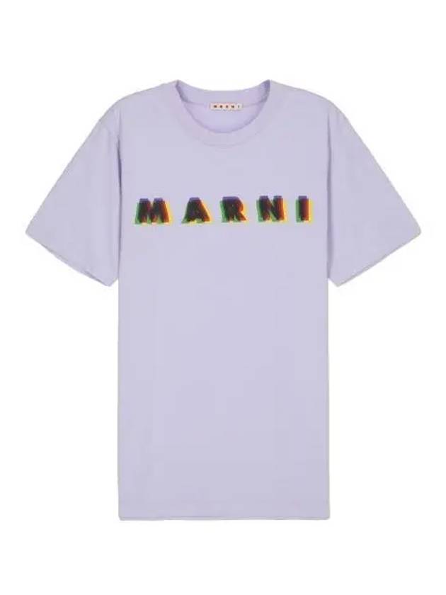 Logo print short sleeve t shirt purple - MARNI - BALAAN 1