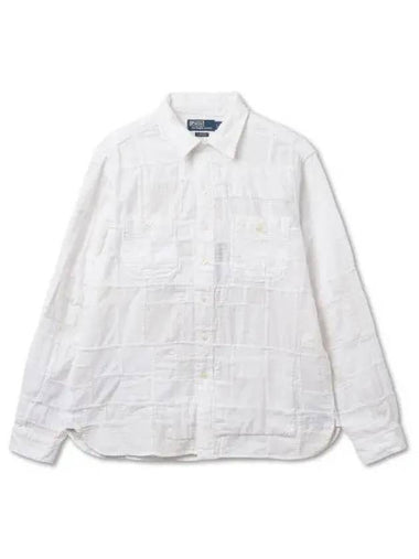 Classic fit patchwork workshirt white - POLO RALPH LAUREN - BALAAN 1