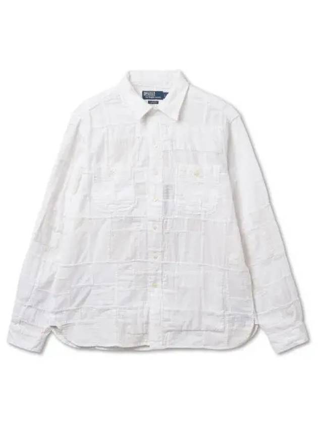 Classic fit patchwork workshirt white - POLO RALPH LAUREN - BALAAN 1