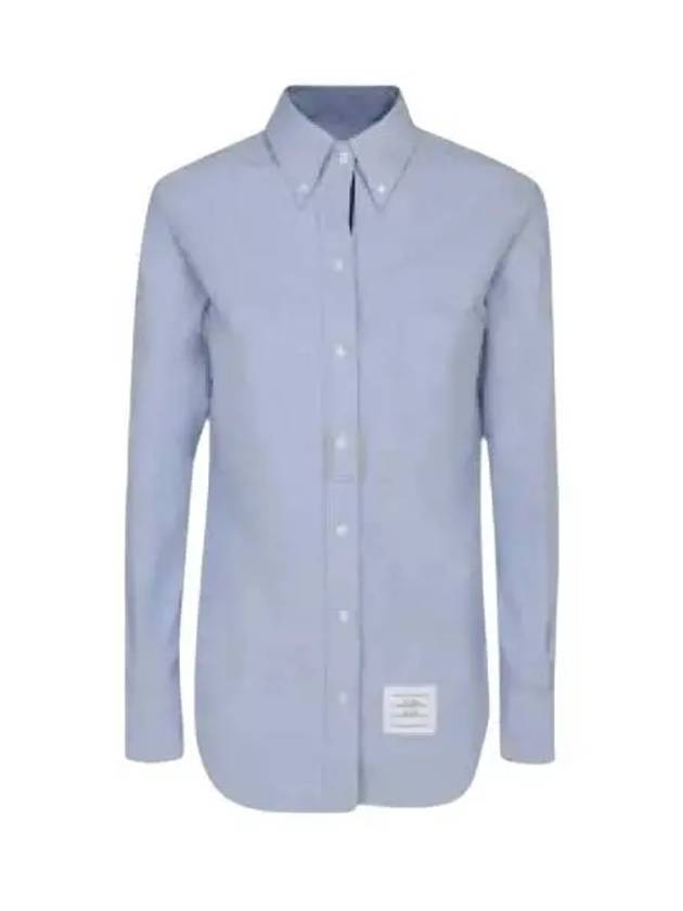 Women's Hidden Three Stripes Oxford Classic Shirt Sky Blue - THOM BROWNE - BALAAN 2