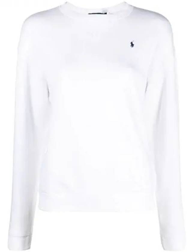 Embroidered Pony Logo Fleece Sweatshirt White - POLO RALPH LAUREN - BALAAN 2