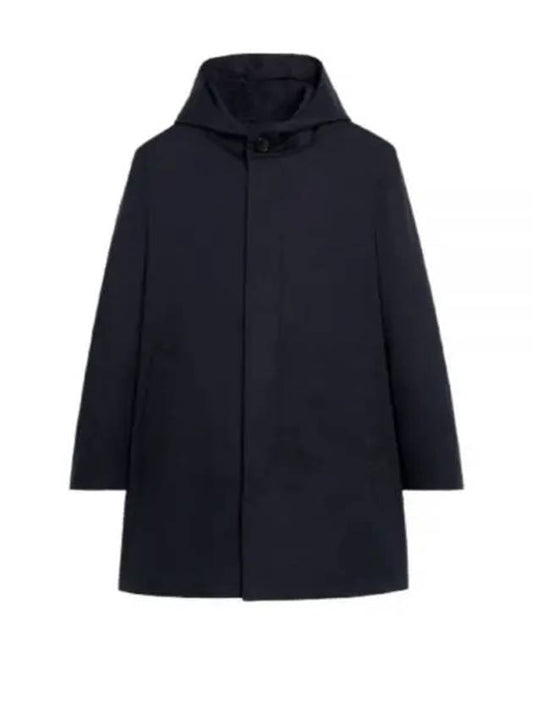 CHRYSTON SHORT NAVY GMC112 MO7021 Christon cotton hoodie coat - MACKINTOSH - BALAAN 1