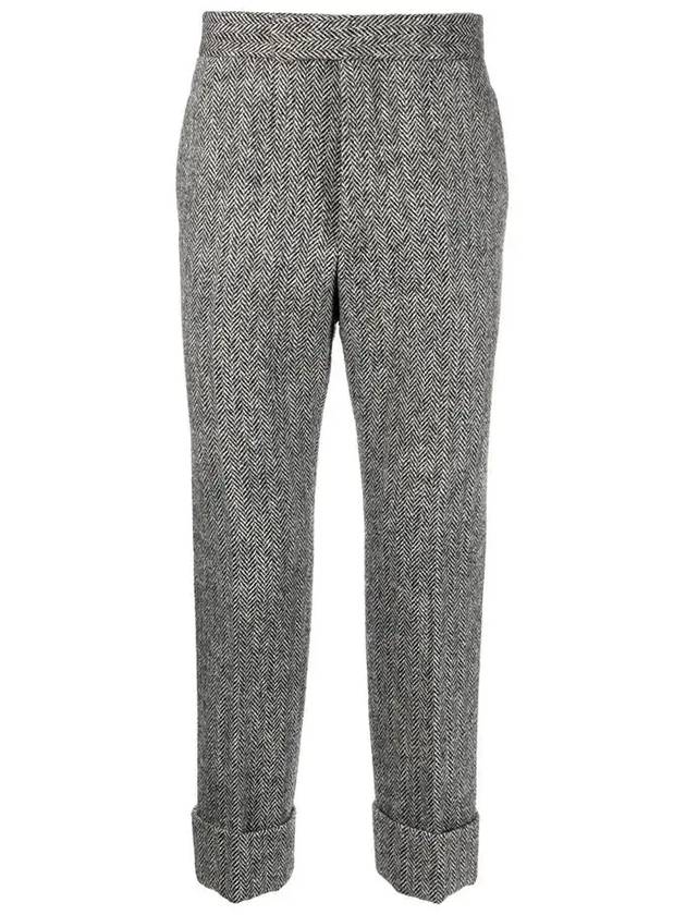 Men's Herringbone Backstrap Straight Pants Grey - THOM BROWNE - BALAAN 2