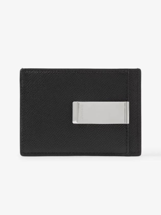 TB Money Clip Grainy Leather Card Wallet Black - BURBERRY - BALAAN 4