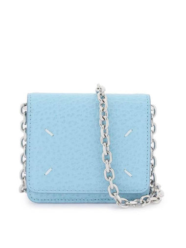 Embroidery Logo Chain Cald Wallet Blue - MAISON MARGIELA - BALAAN 1