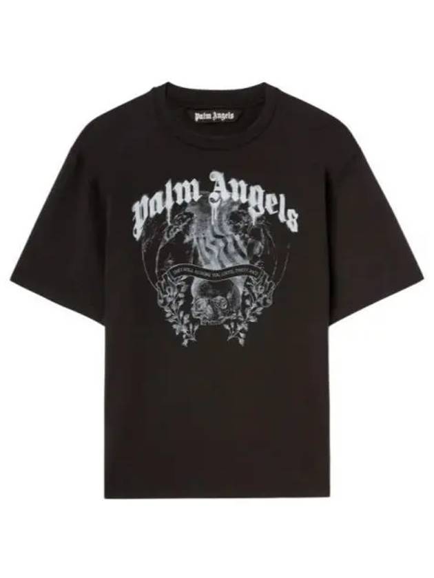 Statement Pencil Short Sleeve T-Shirt Black - PALM ANGELS - BALAAN 2