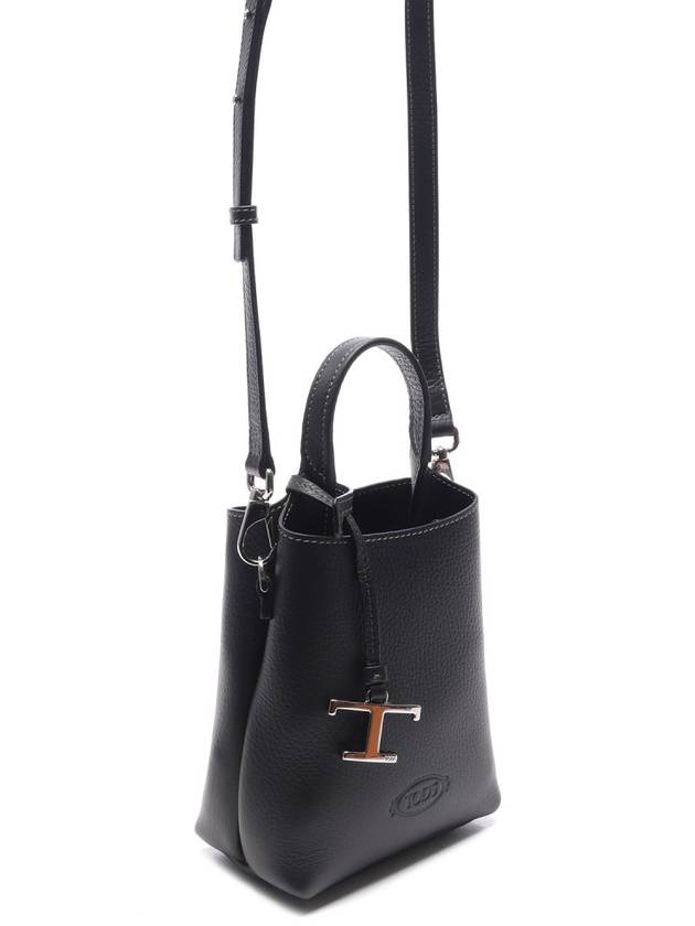 Micro Leather Mini Tote Bag Black - TOD'S - BALAAN 4