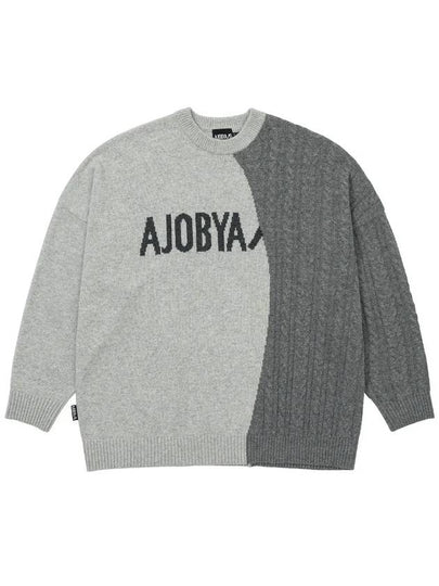 two-fold logo knit top melange gray - AJOBYAJO - BALAAN 2