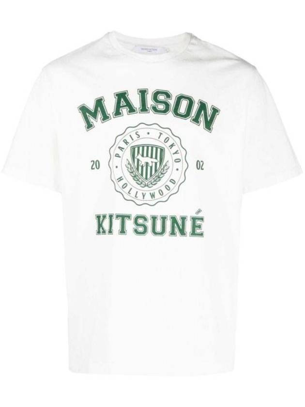 Varsity Comfort Cotton Short Sleeve T-Shirt White - MAISON KITSUNE - BALAAN 1