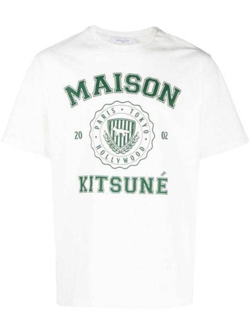 Varsity Comfort Cotton Short Sleeve T-Shirt White - MAISON KITSUNE - BALAAN 1