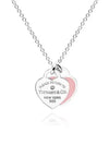 Return To Tiffany Mini Double Heart Necklace Silver Pink - TIFFANY & CO. - BALAAN 3