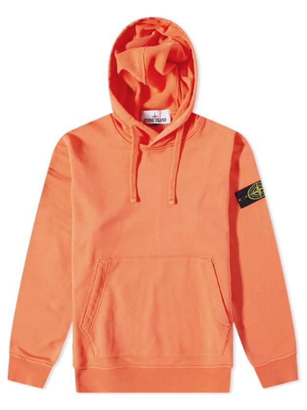 Wappen Patch Cotton Fleece Hoodie Orange - STONE ISLAND - BALAAN 2