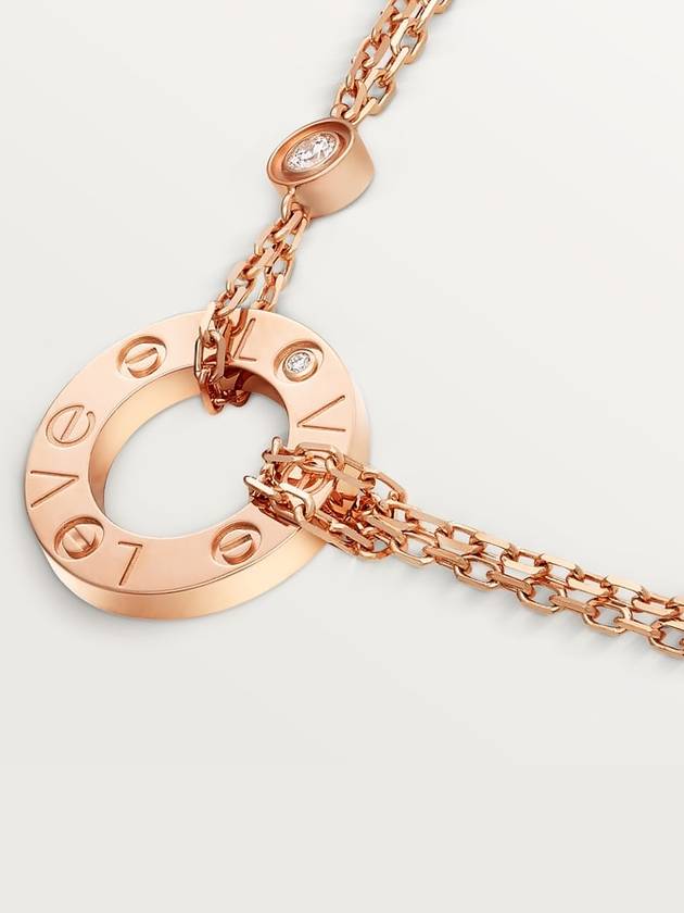 Love Logo Diamond Necklace Rose Gold - CARTIER - BALAAN 3