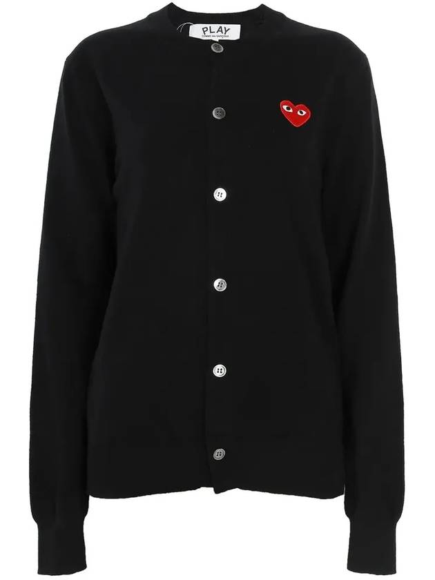 Heart Wappen Wool Cardigan Black - COMME DES GARCONS - BALAAN 2