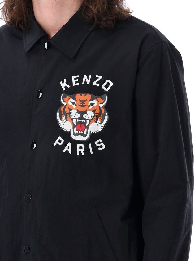 Lucky Tiger Quilted Coach Jacket Black - KENZO - BALAAN 4