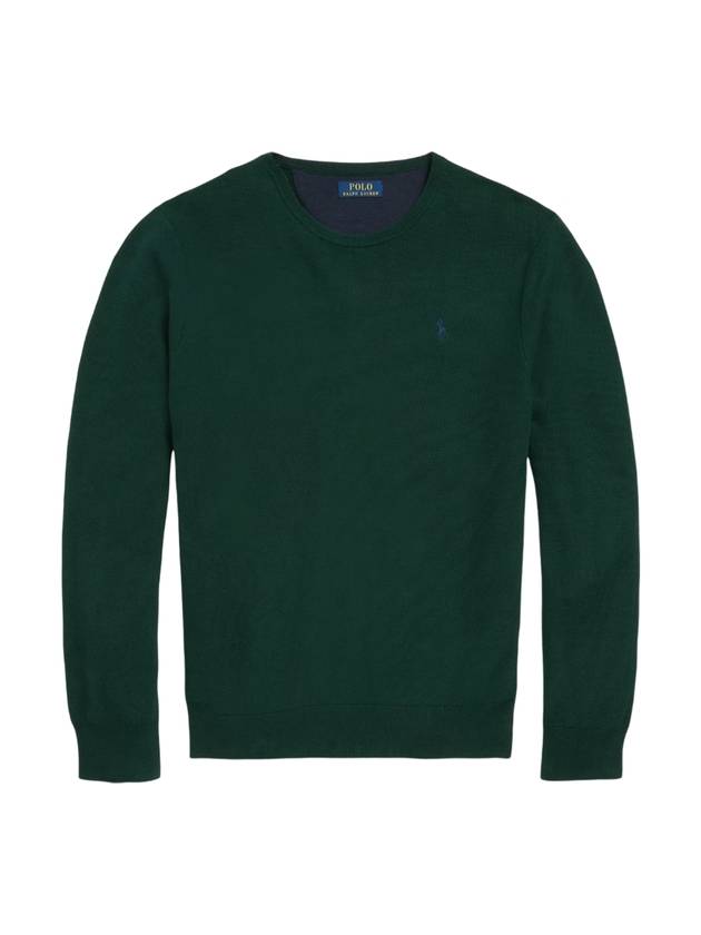 Embroidered Pony Logo Crew Neck Knit Top Mos Agate - POLO RALPH LAUREN - BALAAN 1