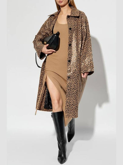 Michael Michael Kors Animal Print Coat, Women's, Beige - MICHAEL KORS - BALAAN 2