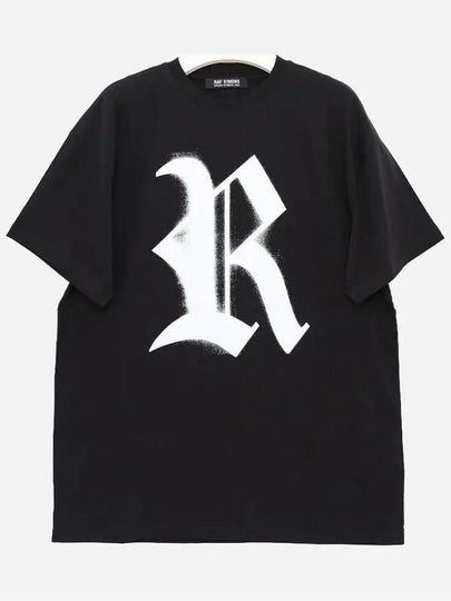 Oversized Fit Cotton Short Sleeve T-Shirt Black - RAF SIMONS - BALAAN 2