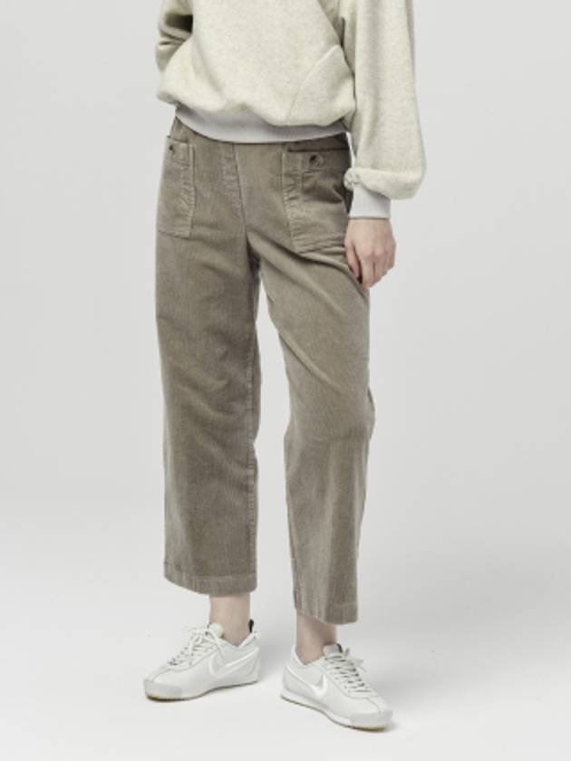 Women s Waist Banding Button Pocket Cotton Span Corduroy Khaki 3 4 Pants DO6242PT23 1 - DOYOUKNOWMC GOLF WEAR - BALAAN 3