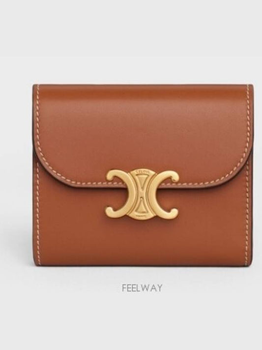 Triomphe Small Half Wallet Tan - CELINE - BALAAN 2