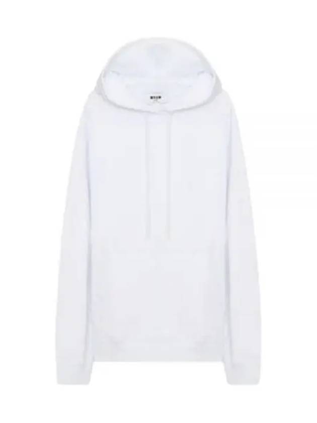 Big Logo Print Overfit Cotton Hoodie White - MSGM - BALAAN.