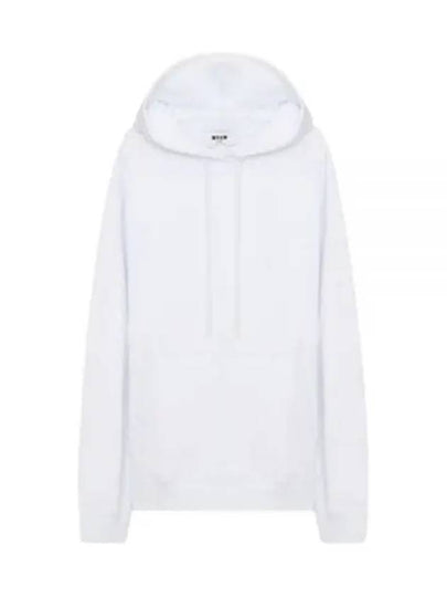 Maxi Logo Print Overfit Cotton Hoodie White - MSGM - BALAAN 2