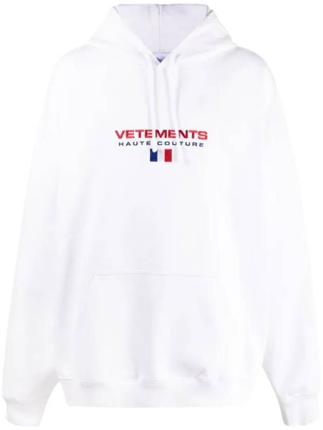 Chest Logo Hoodie White - VETEMENTS - BALAAN 1