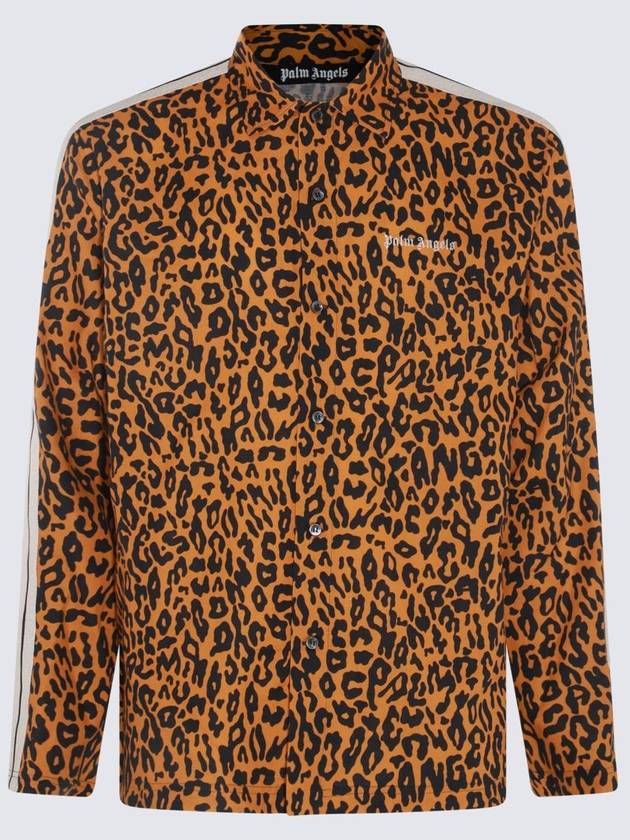 Leopard Print Linen Blend Coat PMBD056S24FAB0022010 - PALM ANGELS - BALAAN 2