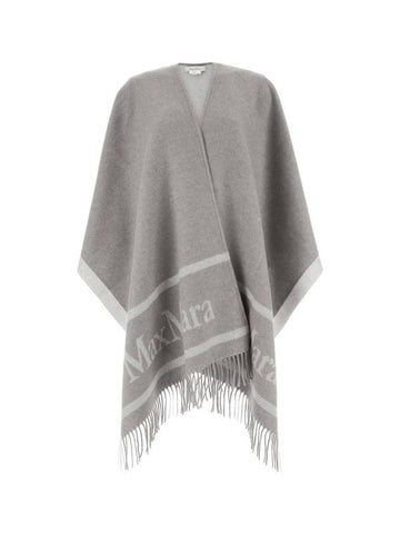 Hilde Logo Wool Cape Light Grey - MAX MARA - BALAAN 1