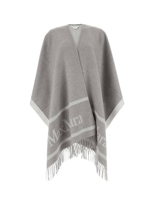 Hilde Logo Wool Cape Light Grey - MAX MARA - BALAAN 1