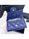 Women s Clutch Classic Card Holder Wallet Caviar Navy Gold AP0214 - CHANEL - BALAAN 5