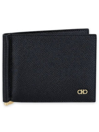 Gancini Money Clip Half  Wallet Black - SALVATORE FERRAGAMO - BALAAN 2