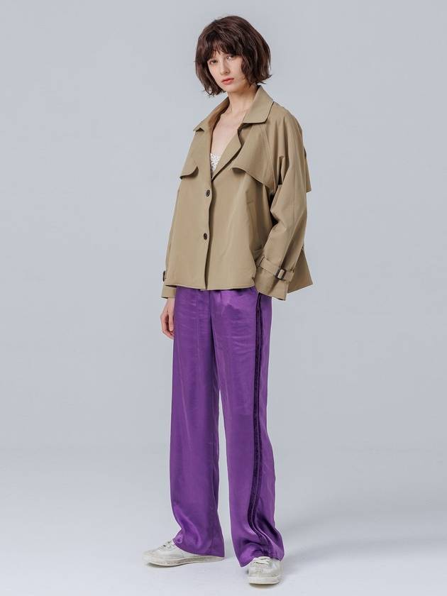 Satin Banding Straight Pants Purple - PAGE STUDIO - BALAAN 1