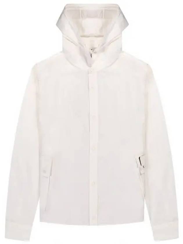 Gabardine PD Metropolis Logo Badge Button Hoodie White - CP COMPANY - BALAAN 2