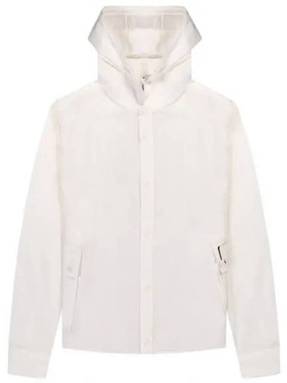 Gabardine PD Metropolis Logo Badge Button Hoodie White - CP COMPANY - BALAAN 2